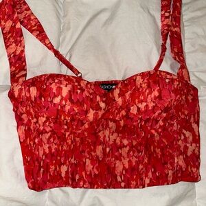 Red/multi color crop top